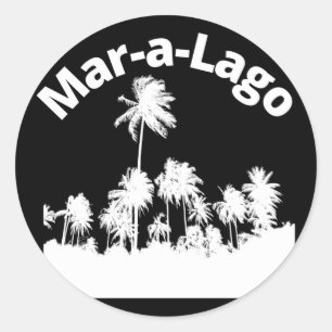 Mar-A-Lago Florida Palm Trees Classic Round Sticker