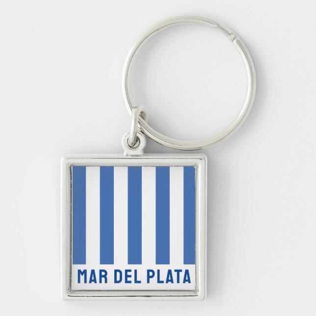 Mar del Plata (Flag), Argentina Key Ring (Front)