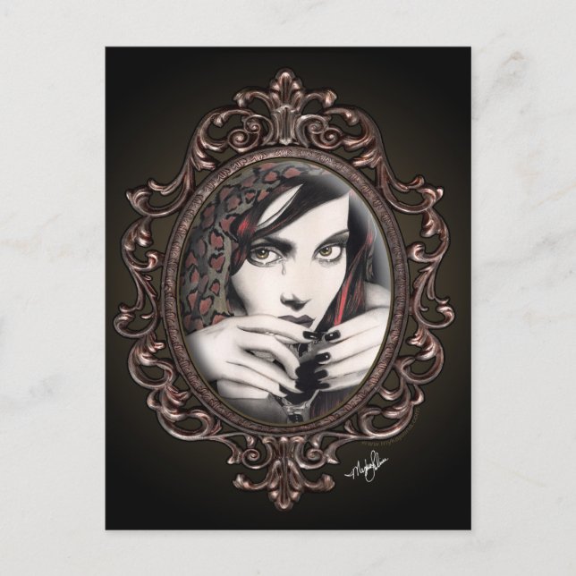 "Mara" Martini Tears Gothic Fantasy Postcard (Front)