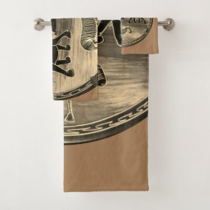 Mara Trumpet Glory African Elephant Zebra Oil Pain Bath Towel Set
