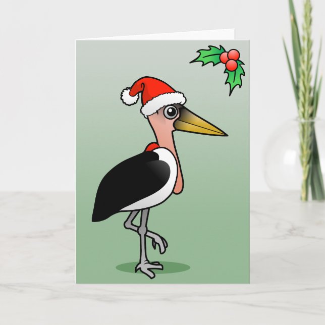 Marabou Stork Santa Holiday Card (Front)