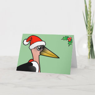 Marabou Stork Santa Holiday Card