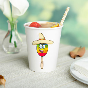 Maraca with Sombrero Colourful Fiesta Paper Cups