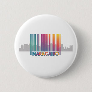 Maracaibo City Barcode Art Latin Pride 6 Cm Round Badge