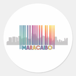 Maracaibo City Barcode Art Latin Pride Classic Round Sticker