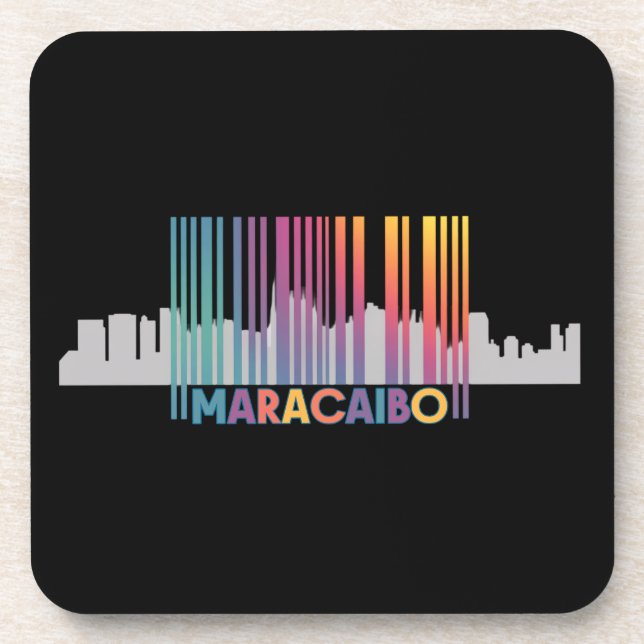 Maracaibo City Barcode Art Latin Pride Coaster (Front)