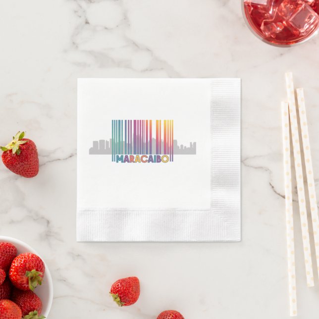 Maracaibo City Barcode Art Latin Pride Napkin (Insitu)