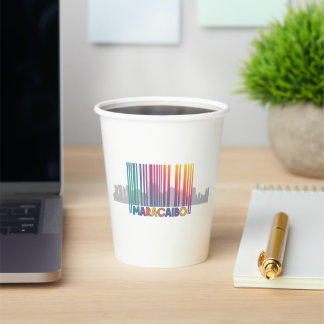 Maracaibo City Barcode Art Latin Pride Paper Cups
