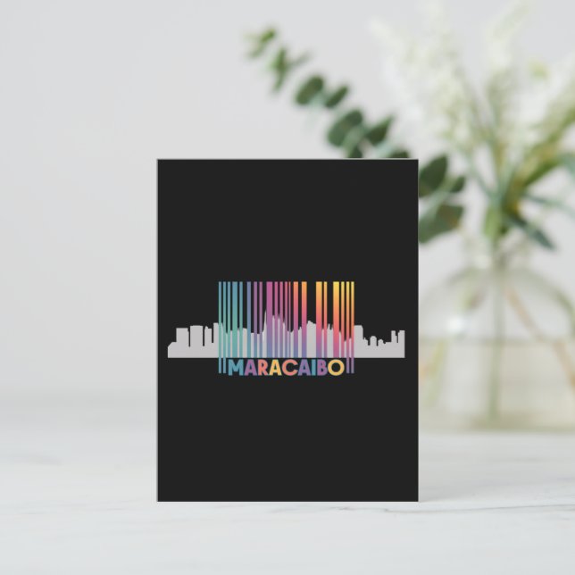 Maracaibo City Barcode Art Latin Pride Postcard (Standing Front)