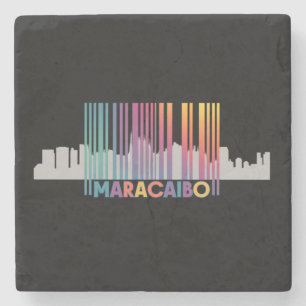 Maracaibo City Barcode Art Latin Pride Stone Coaster