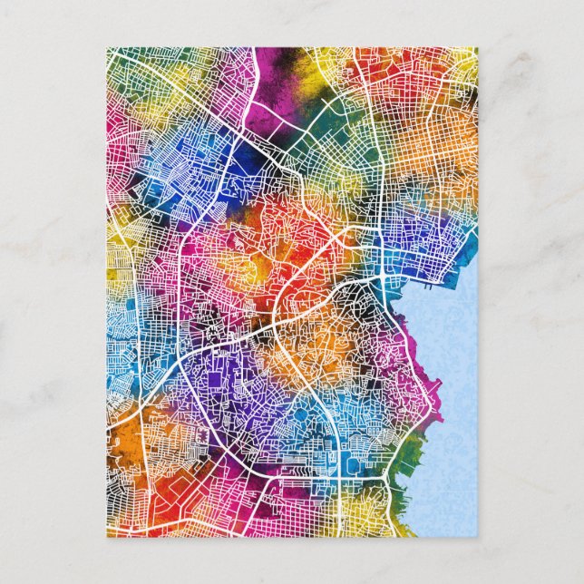 Maracaibo Venezuela City Map Postcard (Front)