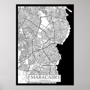 Maracaibo Venezuela Map Poster