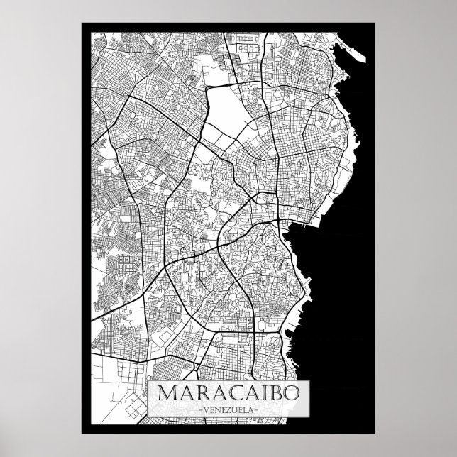 Maracaibo Venezuela Map Poster (Front)