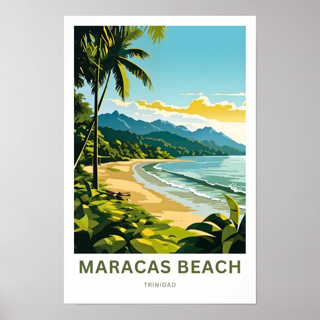 Maracas Beach Trinidad Travel Print (Front)