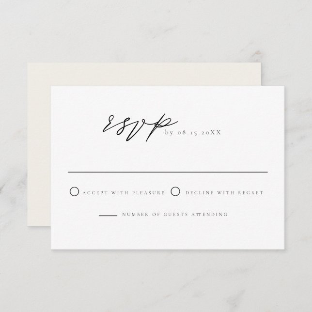 MARAH Classic Elegant Modern Minimal RSVP Postcard (Front/Back)