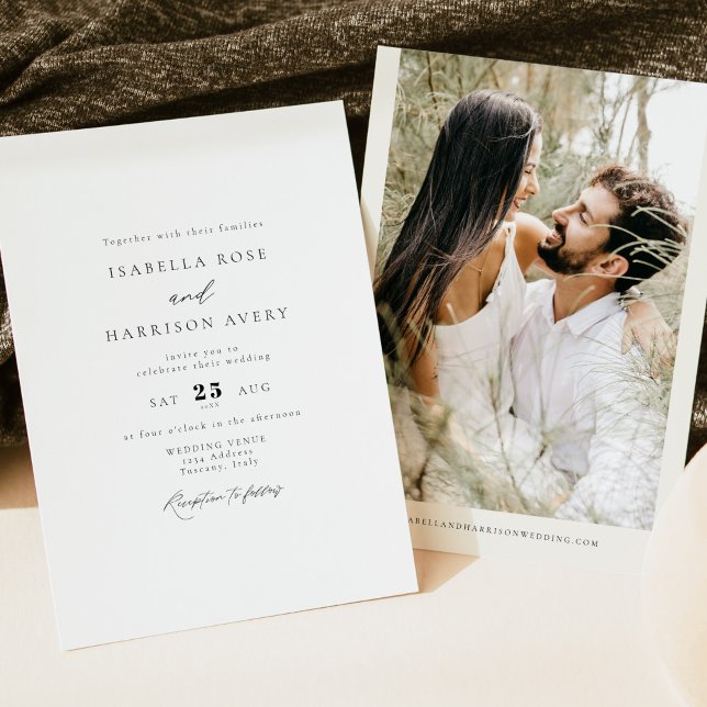 MARAH Elegant Minimalist Simple Photo Wedding Invitation (Creator Uploaded)