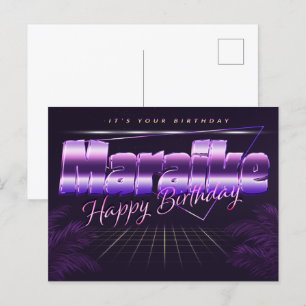 Maraike Name Vorname lila Postkarte Geburtstag Postcard