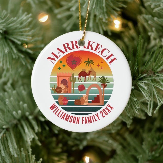 MARAKKESH Morocco Family Vacation Souvenir Ceramic Tree Decoration (Tree)