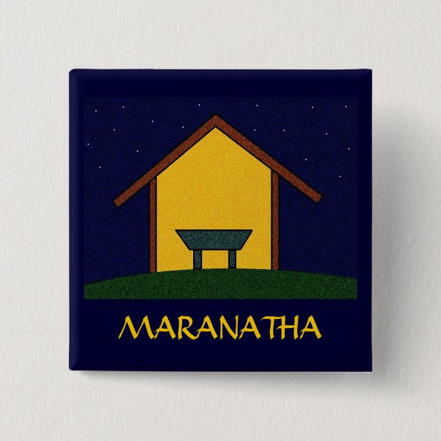 MARANATHA! 15 CM SQUARE BADGE (Front)