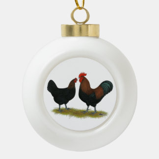 Marans Black Copper Ceramic Ball Christmas Ornament