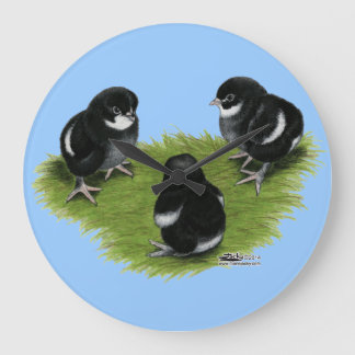 Marans Black Copper Chicks Large Clock