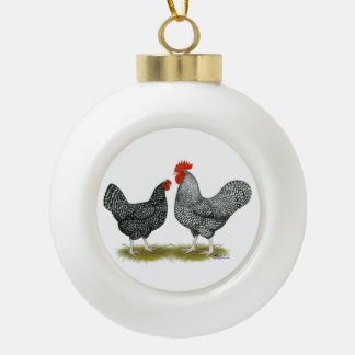 Marans: Cuckoo Pair Ceramic Ball Christmas Ornament