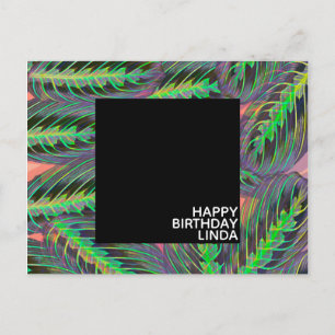 Maranta Plant Pattern Illustration Leaf Birthday Postcard