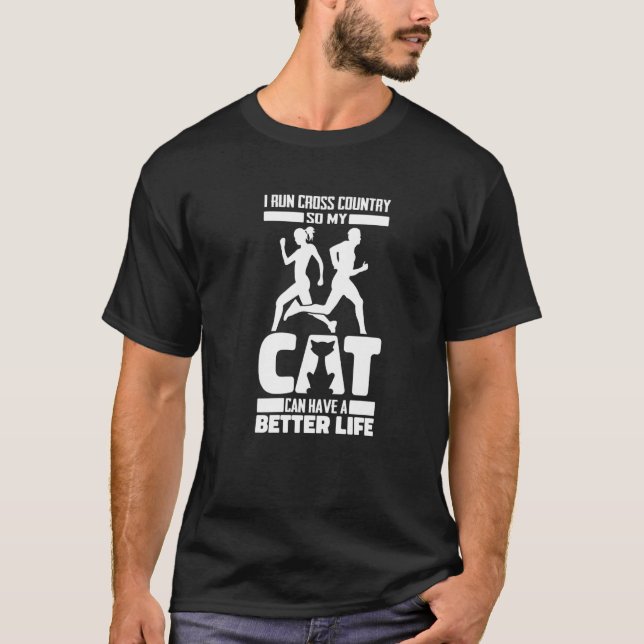 Marathon Cat Trail Runner  Endurance Running T-Shirt (Front)