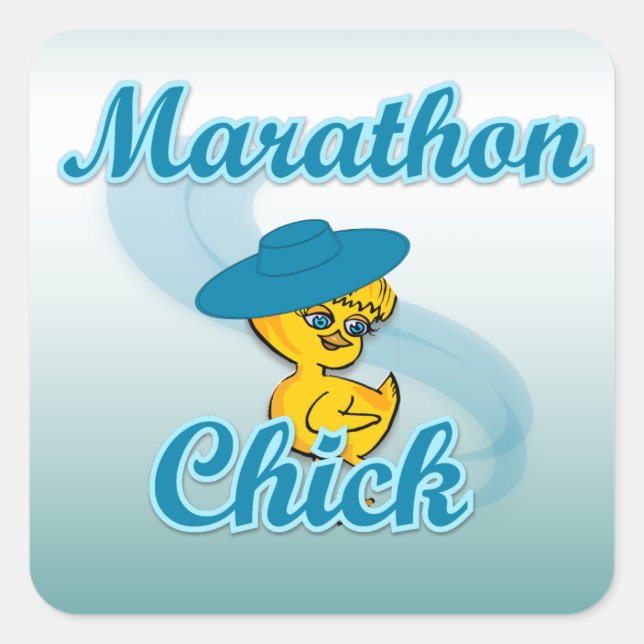 Marathon Chick #3 Square Sticker (Front)