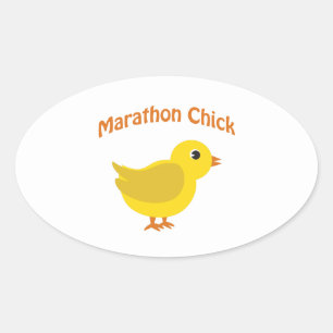 Marathon Chick Oval Sticker