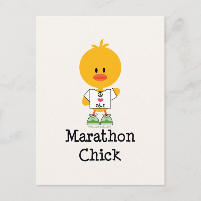 Marathon Chick Peace Love 26.2 Postcard (Front)