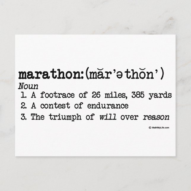 Marathon Defnition Postcard (Front)