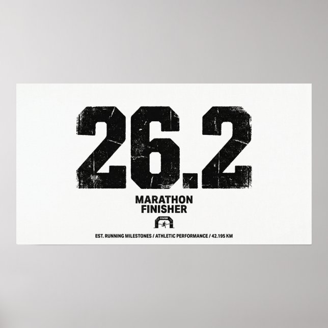 Marathon Finisher 26.2 Miles Running Gift  Poster (Front)