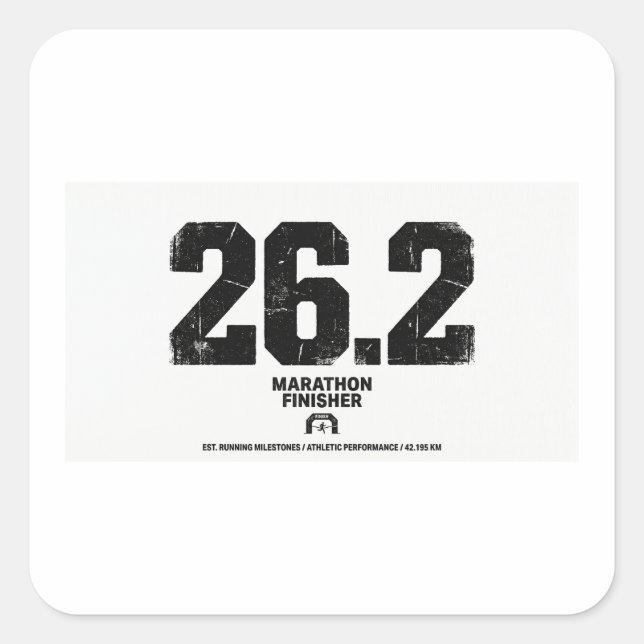 Marathon Finisher 26.2 Miles Running Gift  Square Sticker (Front)