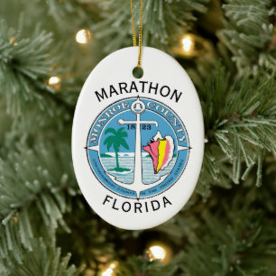 Marathon - Florida Keys Ceramic Tree Decoration