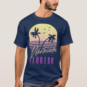 Marathon Florida Keys Vintage Tropical Sunset Palm T-Shirt