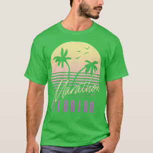 Marathon Florida Keys Vintage Tropical Sunset Palm T-Shirt