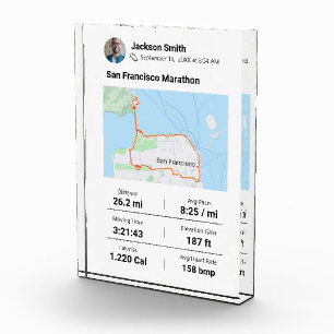 Marathon Half Marathon Best Runner Gift Photo Block