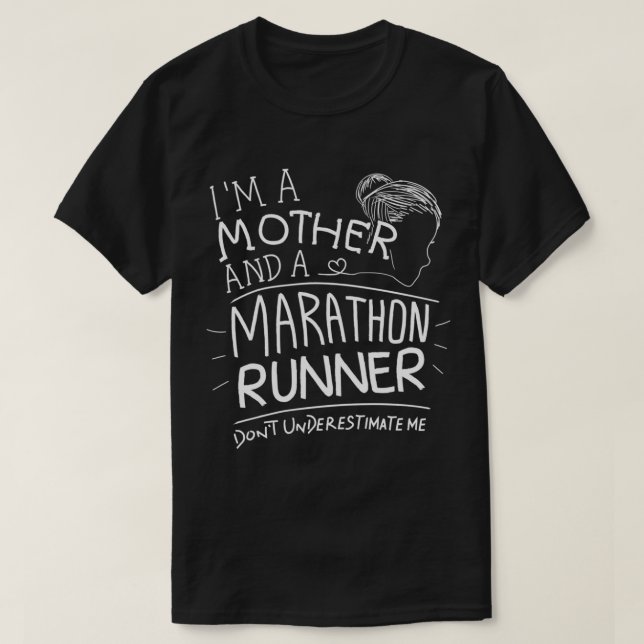 Marathon Mum Runner Running Gift Funny Quotes Moth T-Shirt (Design Front)