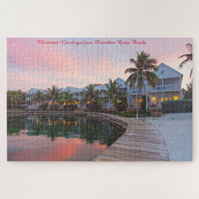 Marathon Quay Florida Christmas Greetings Jigsaw Puzzle (Horizontal)