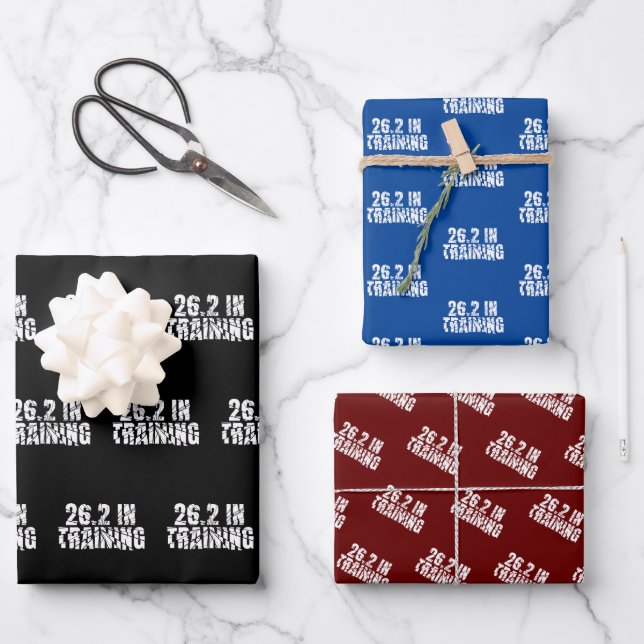 Marathon Runner 26.2 In Training Running Wrapping Paper Sheet (Front)