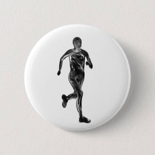 Marathon Runner 6 Cm Round Badge (Front)