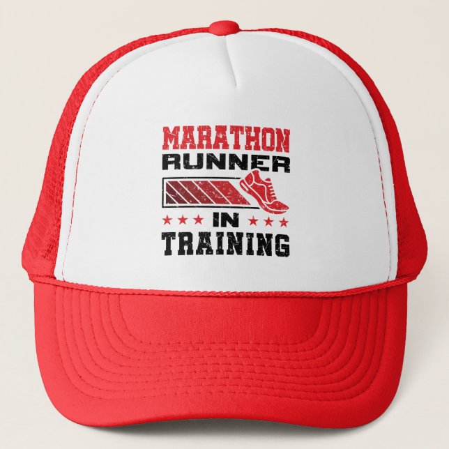 Marathon Runner In Training Trucker Hat (Front)