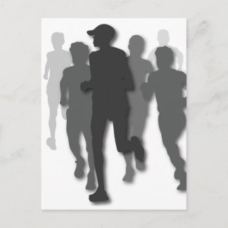 marathon runner postcard
