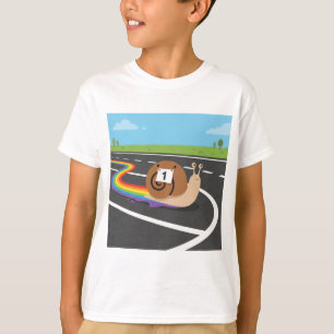 Marathon Runner Snail Cute Rainbow Trail T-Shirt