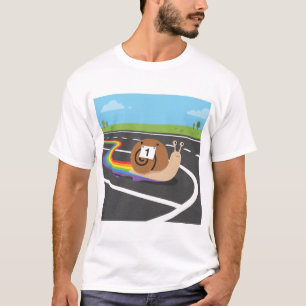 Marathon Runner Snail Cute Rainbow Trail T-Shirt