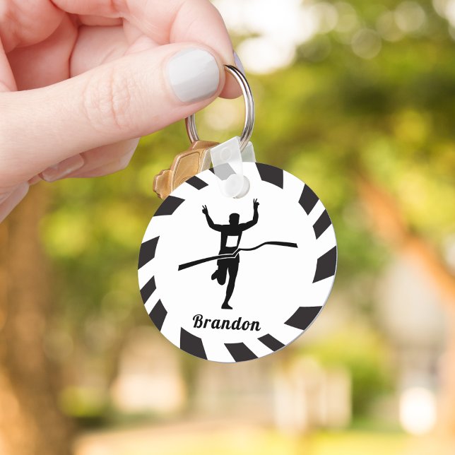 Marathon Runner Track Cross Country Running Name  Key Ring (Creator Uploaded)