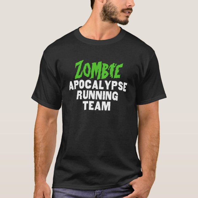 Marathon Runner  Zombie Apocalypse Running Team T-Shirt (Front)