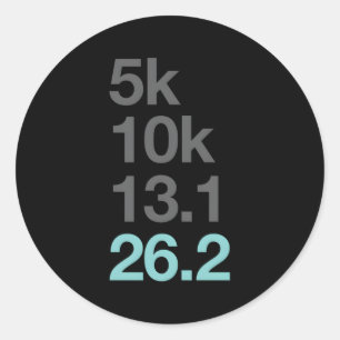 Marathon Runners 5K 10K 131 262 Marathoner Classic Round Sticker