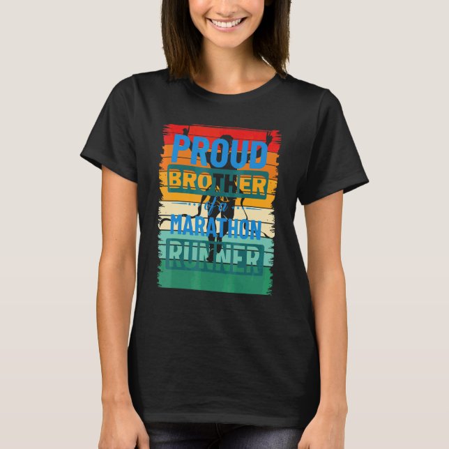 Marathon Runners Proud Brother Vintage Retro T-Shirt (Front)